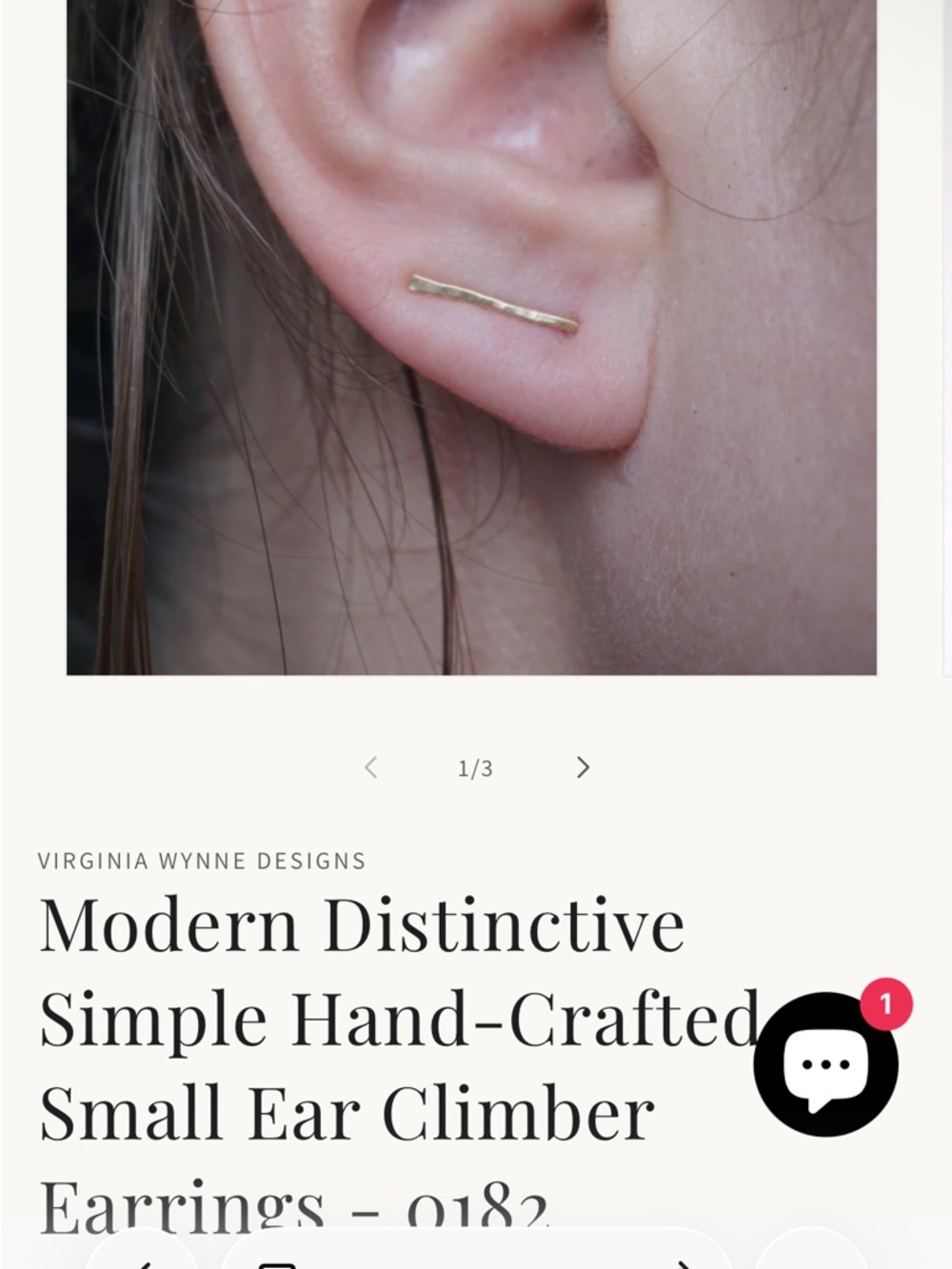 14k Solid Gold Ear Climber Earrings
